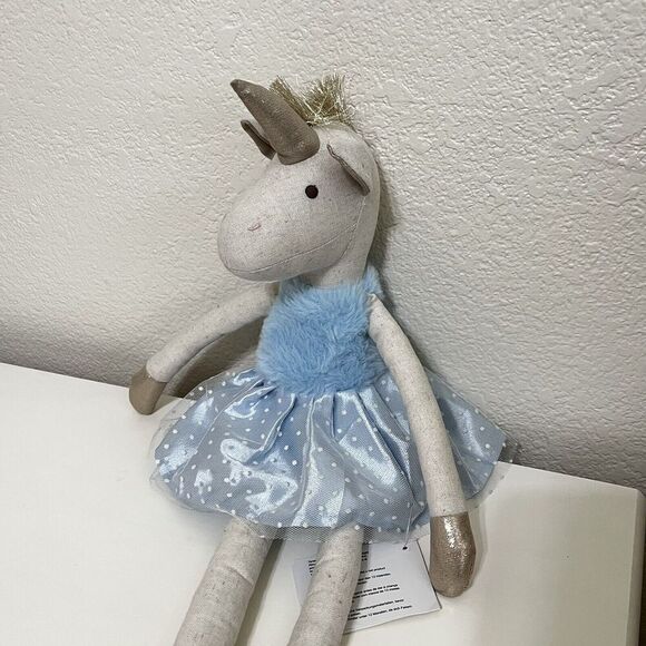 Orange Tree Toys Kids Blue Unicorn Ballerina Rag Doll Plush Tutu 20" NWT - Picture 4 of 16
